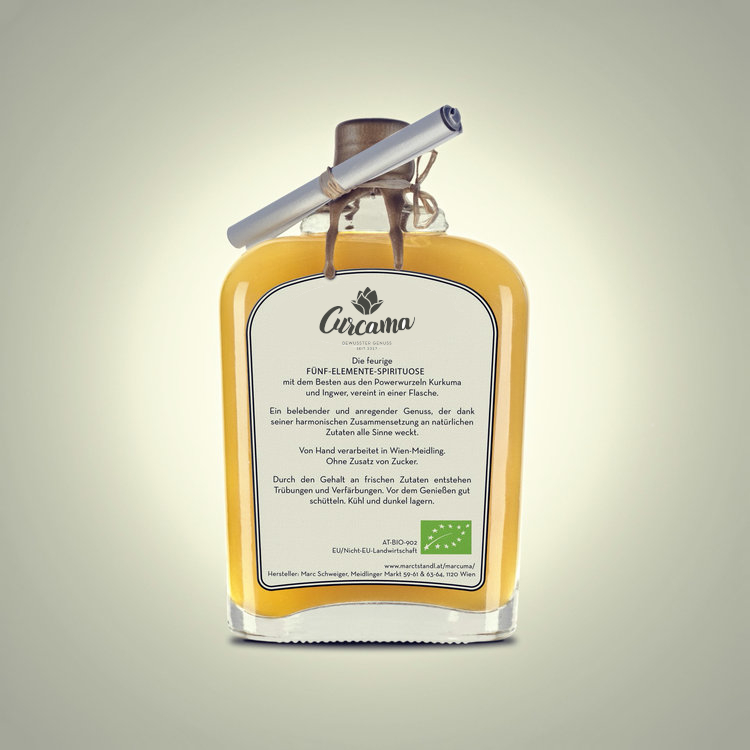 Curcama Flasche 200ml von hinten